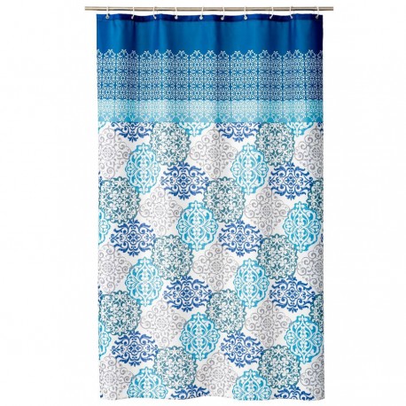 cortina de baño azul