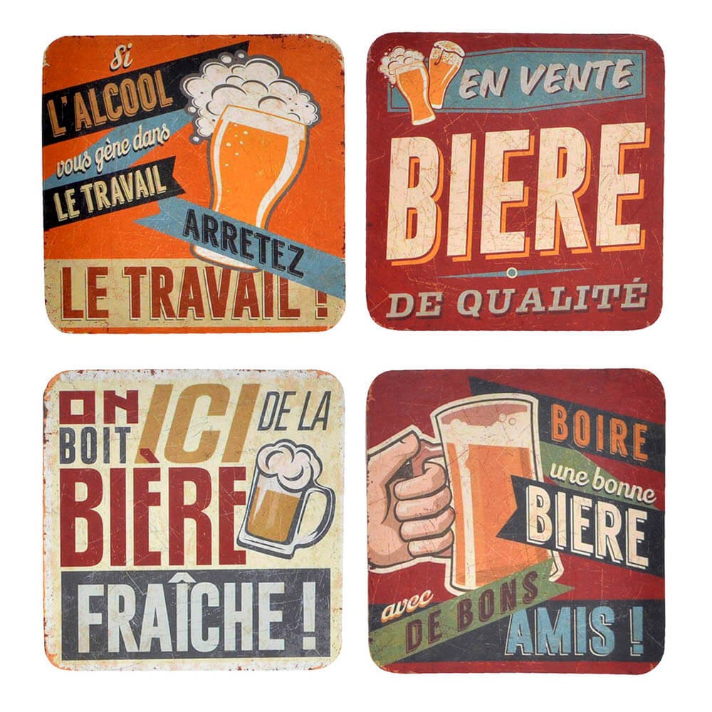 6x posavasos de cerveza tapa souvenir Saboya france corcho Alpes Alps Francia