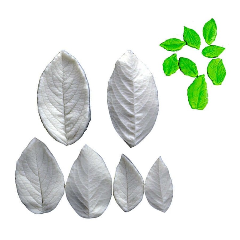 Molde de silicona hojas, ideal para usar con pasta DAS