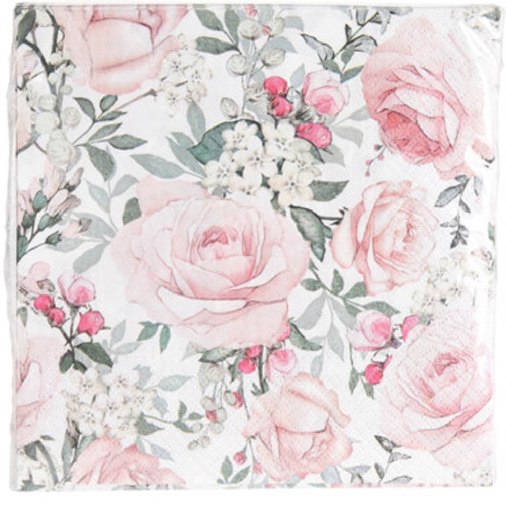 20 servilletas vintage con diseño de rosas para decoración de mesa y manualidades con servilletas 33 x 33 cm 