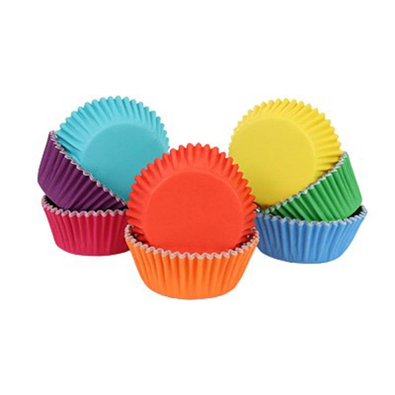 ROSENICE Moldes para Cupcakes Muffins Capsulas Magdalenas de Aluminio Papel Color Plata 100 Unidades 