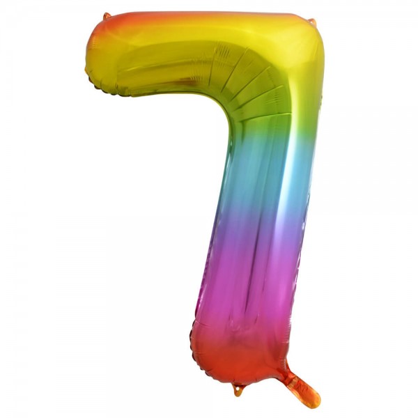 Globos forma de números 86cm rainbow multicolor