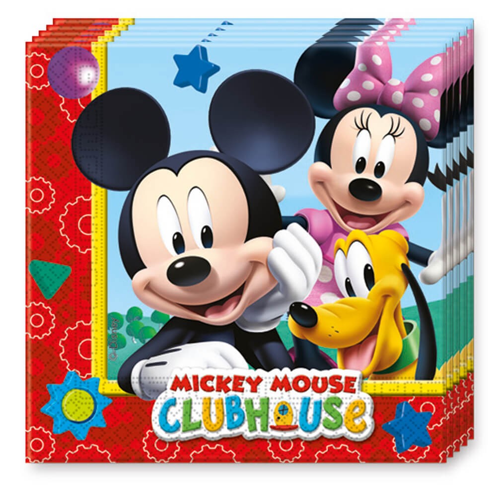 Fiesta temática de Mickey Mouse, fiesta de cumpleaños infantil, plato y  vaso de papel decorado con dibujos animados, toalla de papel, mantel,  vajilla desechable