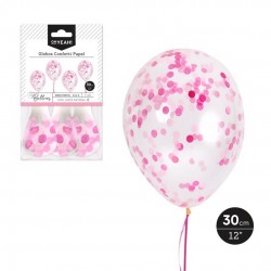 globos confeti rosa