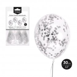 globos confeti plata