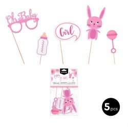 accesorios photocall baby shower rosa