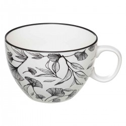 TAZA 45CL FLORAL NEGRO 