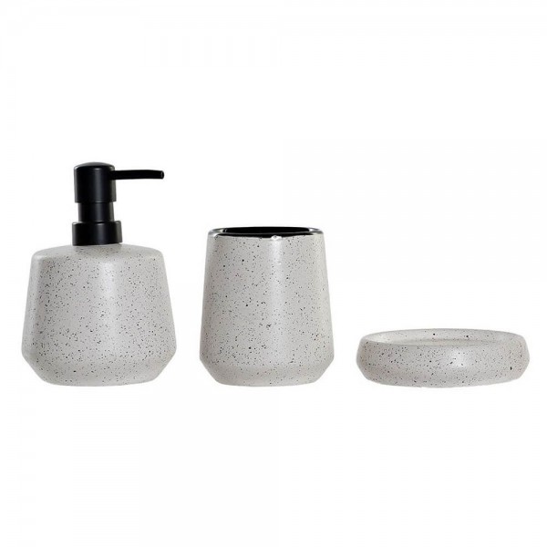 Juego de baño moderno de cerámica dosificador, vaso y jabonera Basic