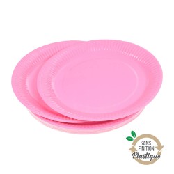 platos de carton rosa