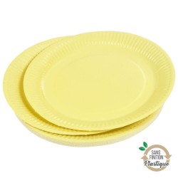 platos de carton amarillo