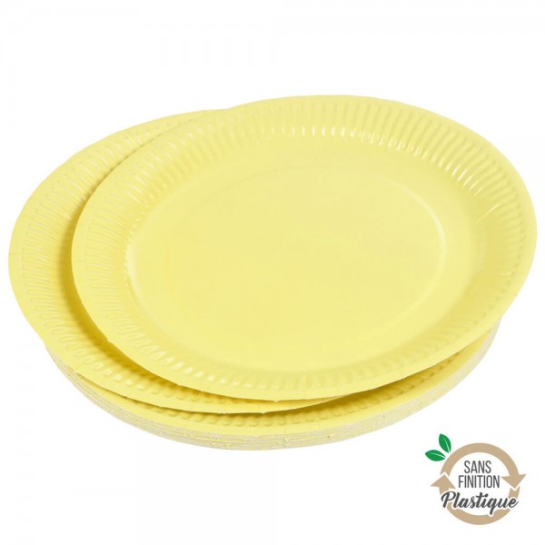 platos de carton amarillo