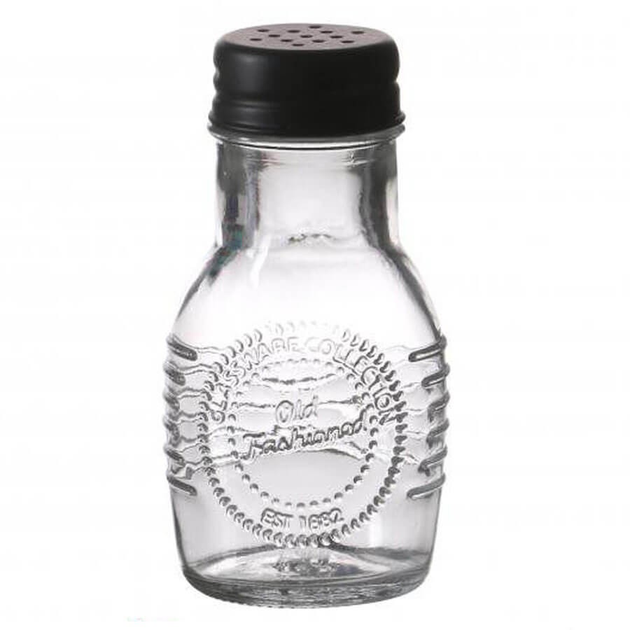 Botella de vidrio redonda con tapón 1L - Orden en casa