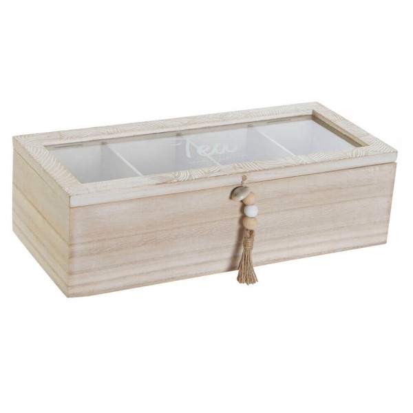 Caja té, Caja para guardar bolsas de té e infusiones, Caja bambú,  Organizador té