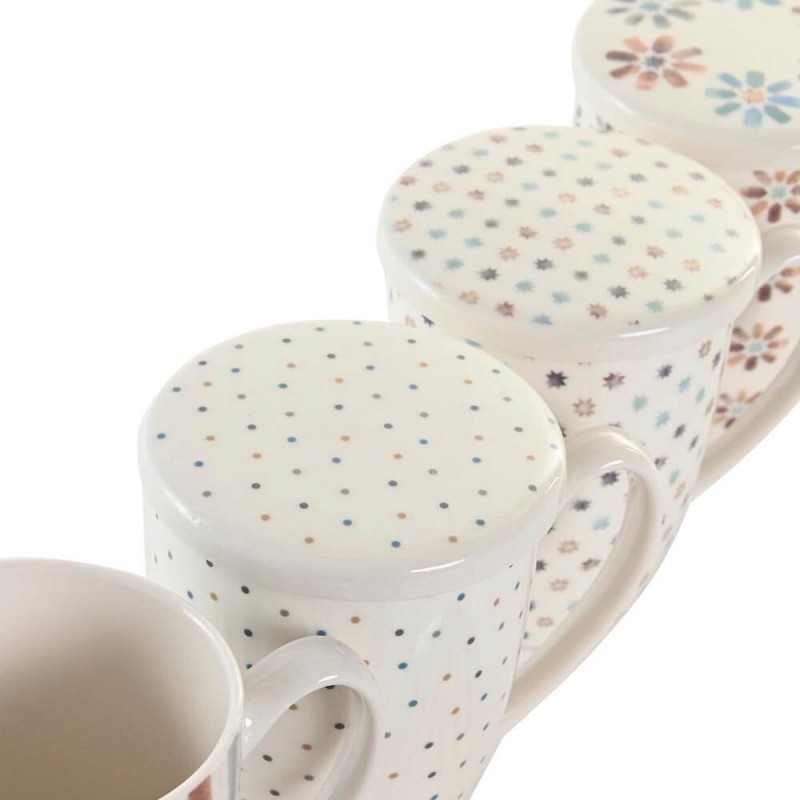 Tazas de Infusion de Ceramica con Tapa Filtro de Malla Inoxidable para  Infusiones - 0,35 cl - Tazas Originales