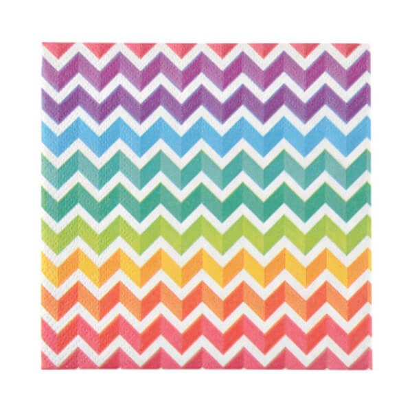 20 Servilletas de papel - zigzag arcoíris