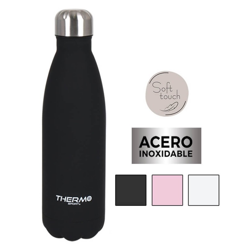 Botella Acero Inoxidable Negro Mate 500ml - Tienda online de accesorios  para bebé