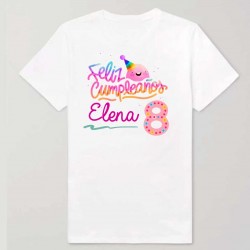 Camiseta infantil personalizada - Feliz cumple arcoíris