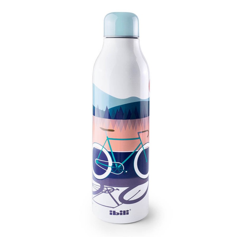 1 x Botella agua térmica Botella reutilizable 1 litro Botella gimnasio  blanco