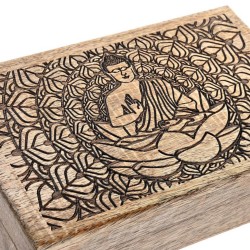 Caja de madera Buda 22x14x6cm