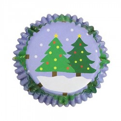 Cápsulas cupcakes Navidad árboles