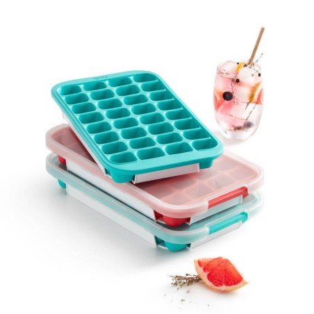 BANDEJA HIELO 32 CUBITOS TURQUESA 
