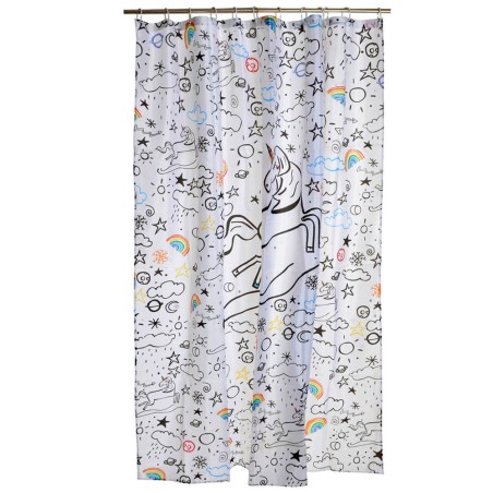 CORTINA DE BAÑO UNICORNIO 180X200CM