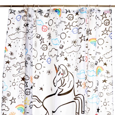 CORTINA DE BAÑO UNICORNIO 180X200CM