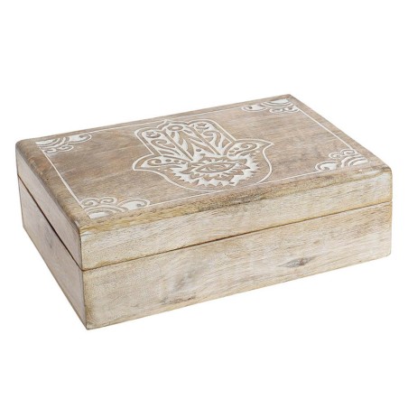 CAJA DE MADERA - MANO FATIMA 21X14X6
