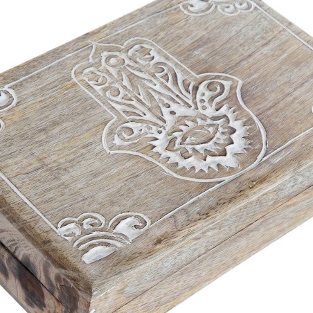 CAJA DE MADERA - MANO FATIMA 21X14X6