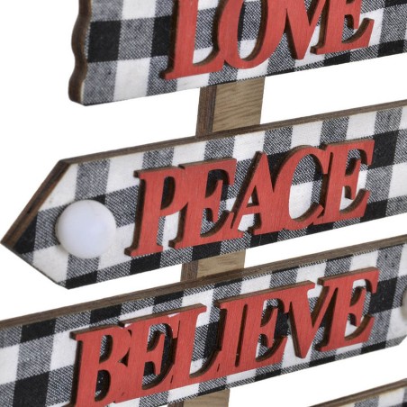 ARBOL LED ROJO MADERA 20X39CM 