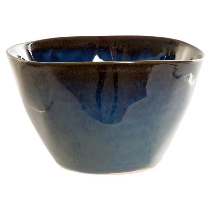 BOL AZUL ESMALTADO GRES 10.5X7CM 120ML 