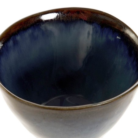 BOL AZUL ESMALTADO GRES 10.5X7CM 120ML 