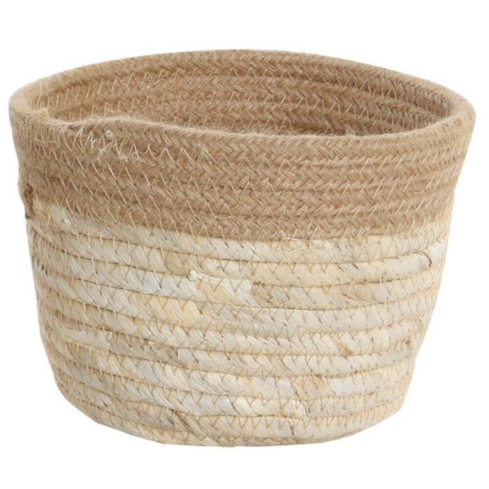 CESTO YUTE NATURAL 17X17X12CM
