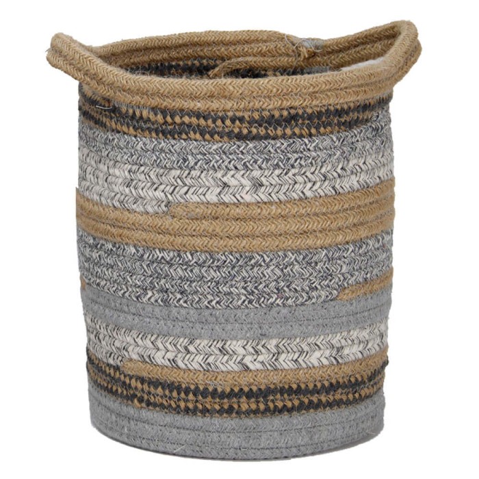 CESTO GRIS JUTE 24X27CM