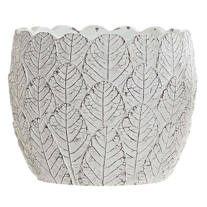 MACETA CEMENTO - HOJAS 18X15CM
