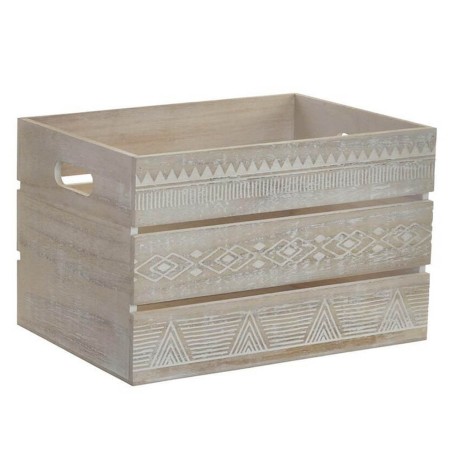 CAJA MADERA 35X25X22,5 BLANCO BOHO