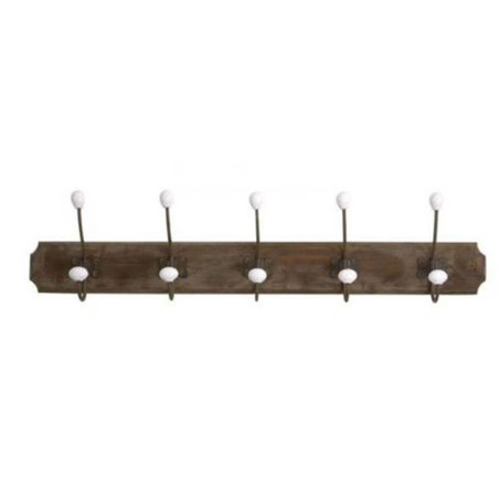PERCHERO DE PARED 5G 95X5X20CM MARRON