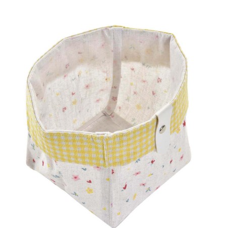 Cesto almacenaje vichy algodón 10,5x10,5cm