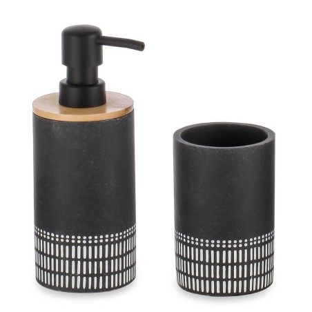 JUEGO DE BAÑO 2P GRIS RESINA