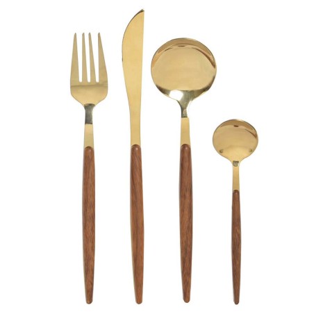 Cuberteria dorada 16 piezas