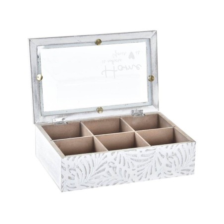 Caja de té - Hojas blanco