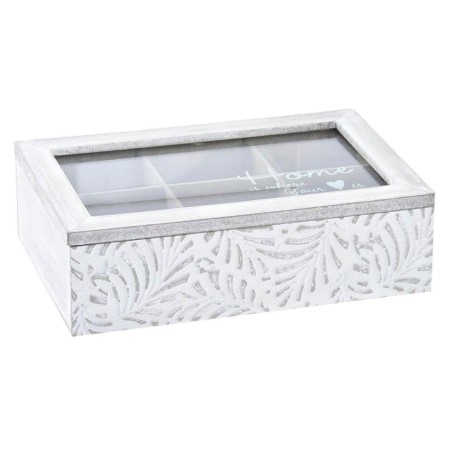 Caja de té - Hojas blanco