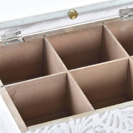 Caja de té - Hojas blanco