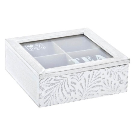 Caja de té - Hojas 19x19x7cm