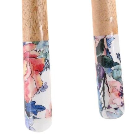 Cubiertos para servir mango/flores