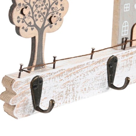 Perchero pared - casitas 34.5x13cm
