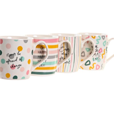 Taza porcelana - Happy 4 diseños 345ml