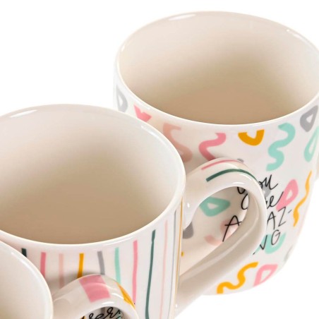 Taza porcelana - Happy 4 diseños 345ml