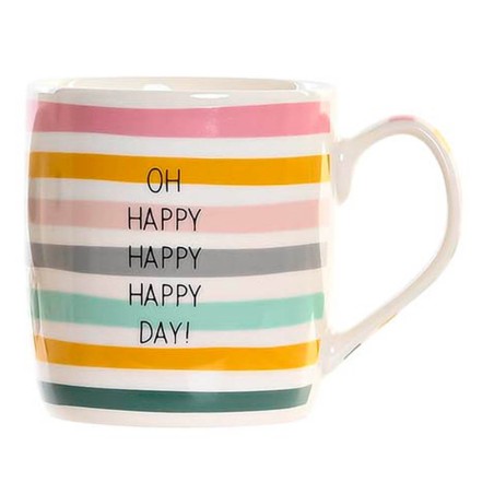 Taza porcelana - Happy 4 diseños 345ml