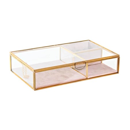 Joyero de cristal - Rosa 23x14x5cm